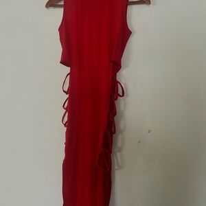 Elegant Red Sleeveless Dress